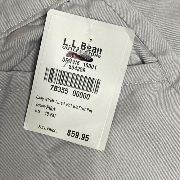L.L. Bean flannel lined khaki pants women's size 10P - Picture 4 of 8